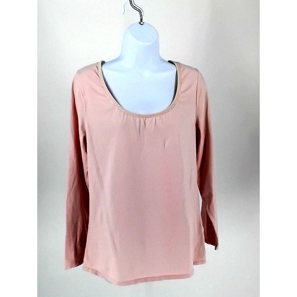 J Jill pink velvet lined Petal pink top Y2K Size Medium Office work wear church